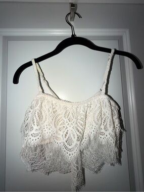 Victoria's Secret Ivory Lace Fringe Cami